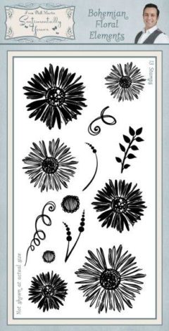sentimentally yours bohemian floral elements DL stamp