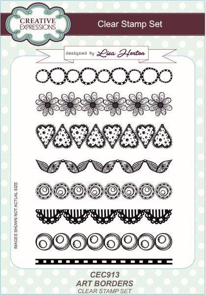 lisa horton a5 stamp set art borders