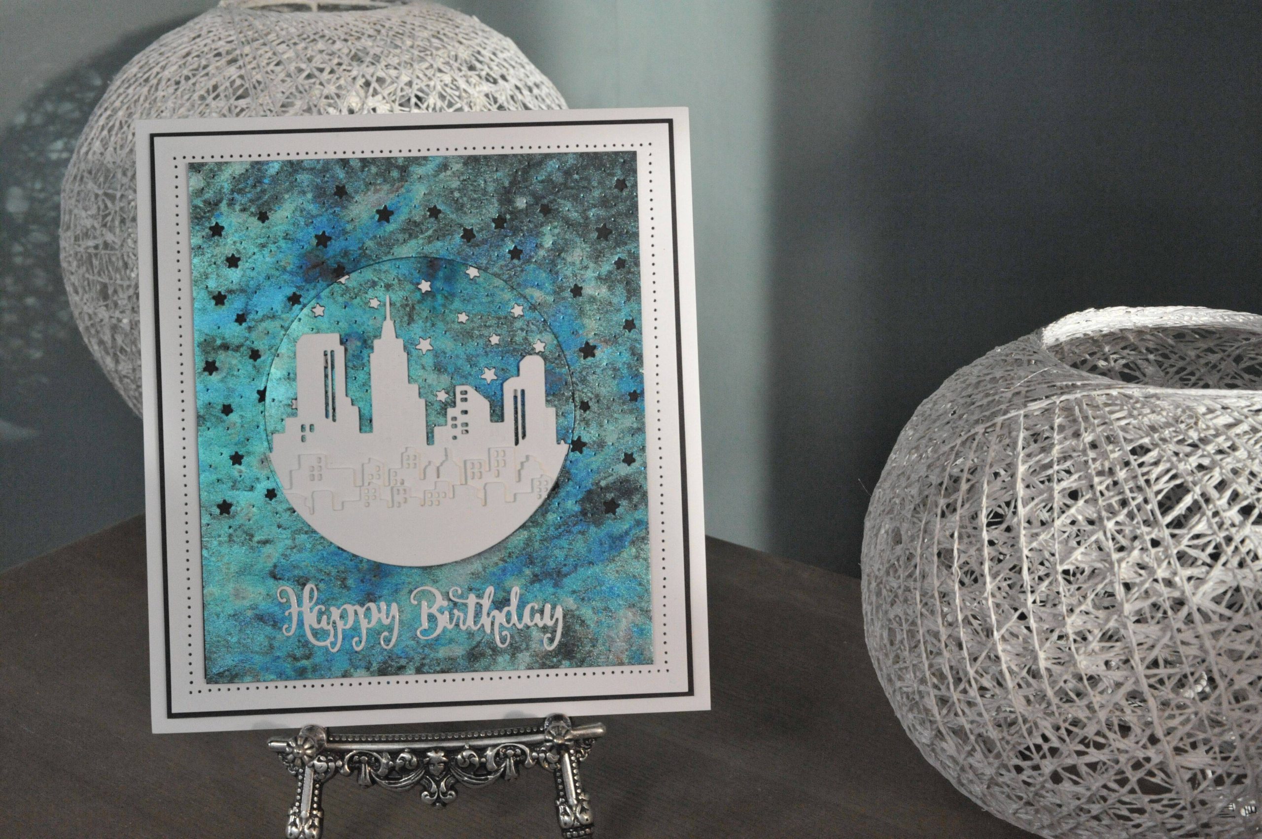 Cityscape Happy Birthday card