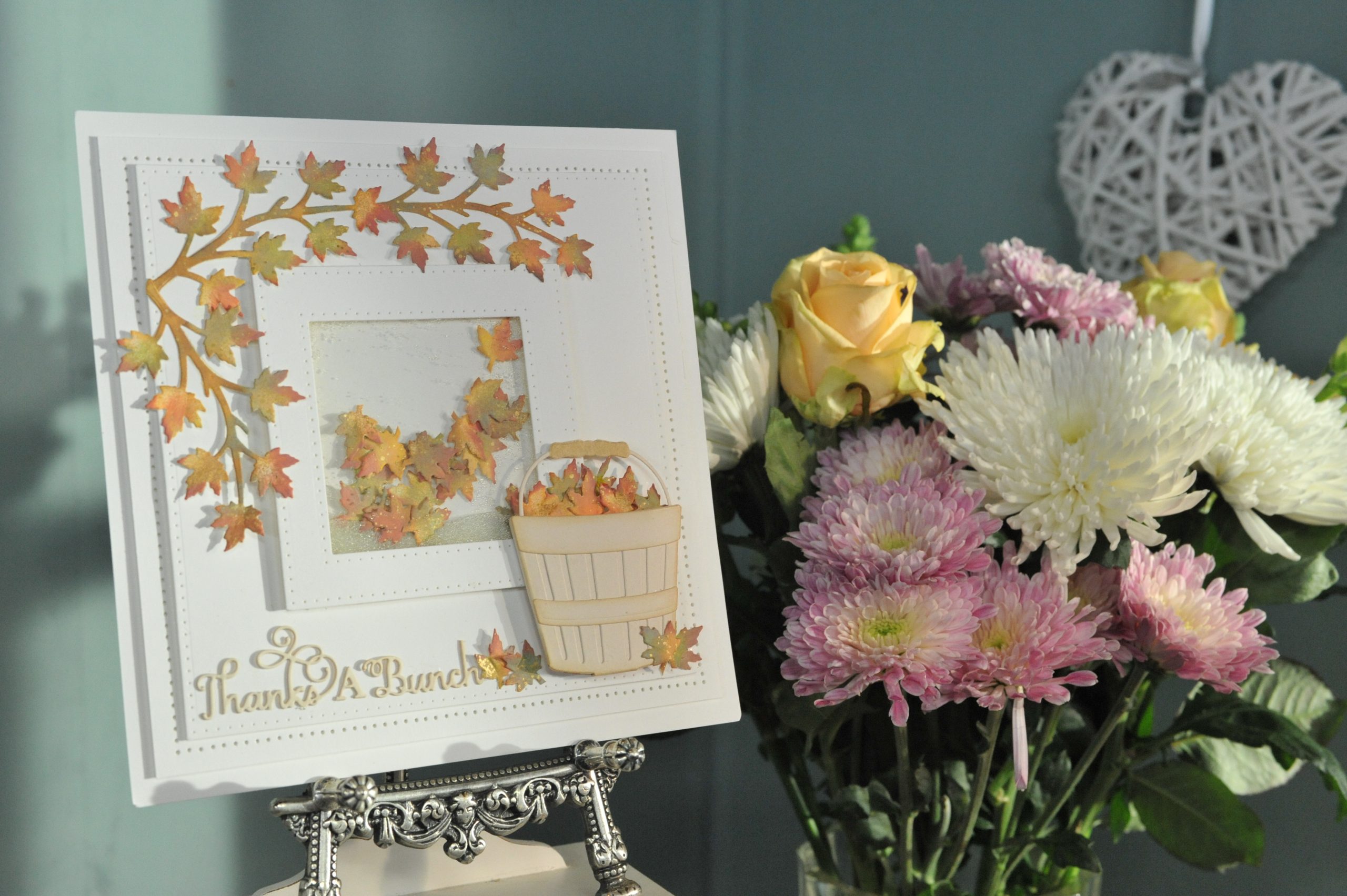 Autumnal Leaf Sycamore Shaker Card