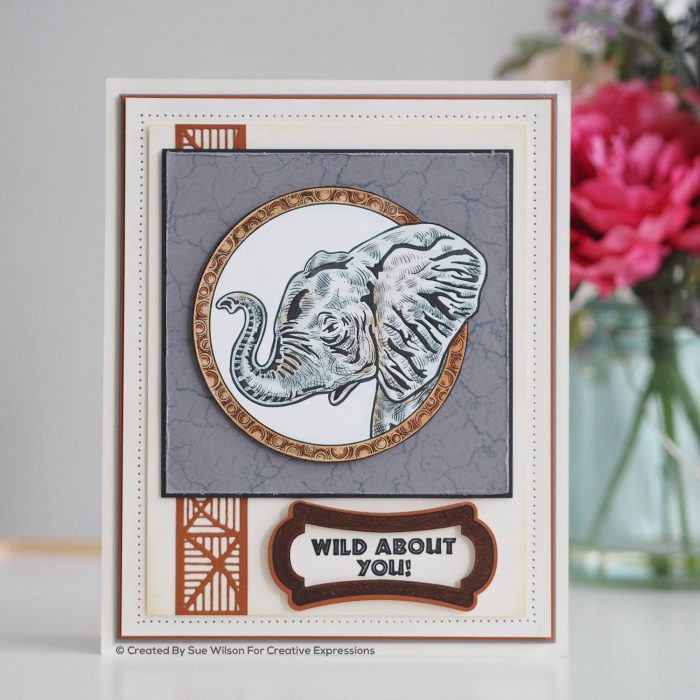 safari die and stamp elephant