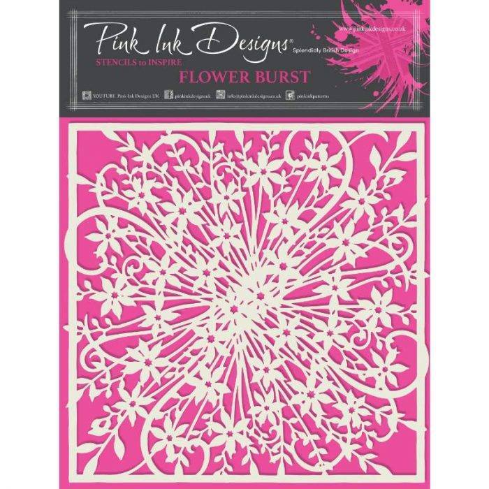 Pink Ink Designs Flower Burst 7 in x 7 in Stencil