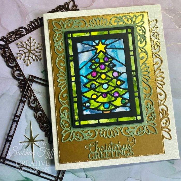 Creative Expressions Sue Wilson Festive Stained Glass Christmas Tree Craft Die - Image 9