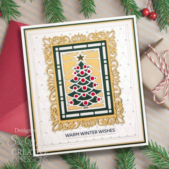 Creative Expressions Sue Wilson Festive Stained Glass Christmas Tree Craft Die - Image 2