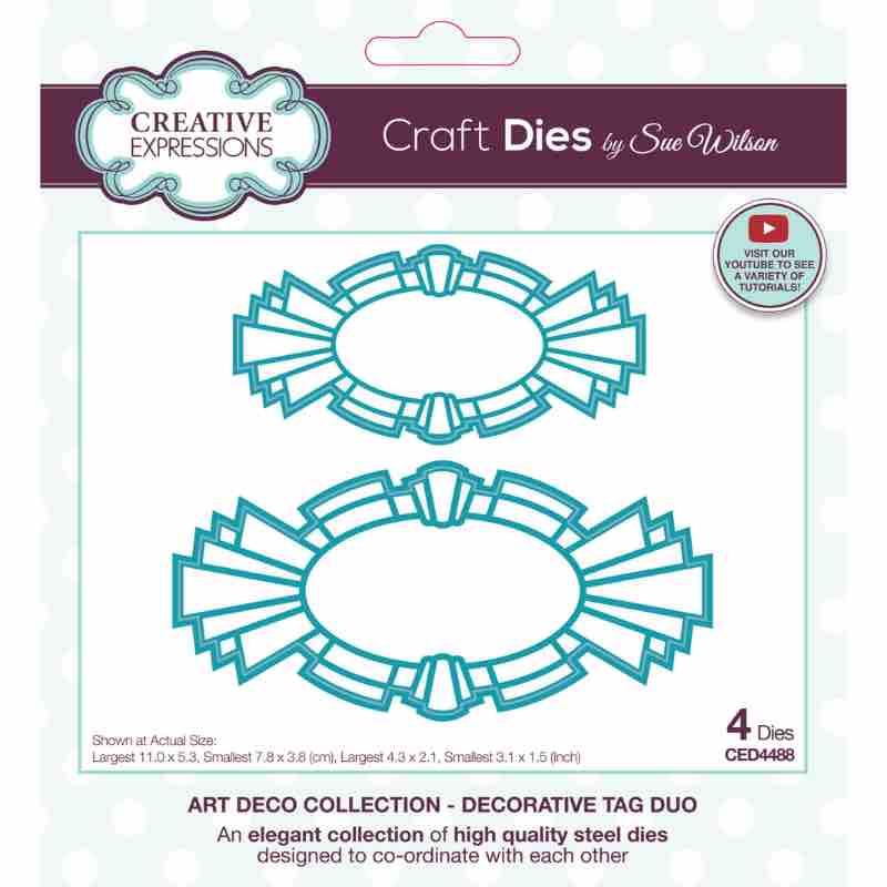 Creative Expressions Sue Wilson Art Deco Decorative Tag Duo Craft Die ...