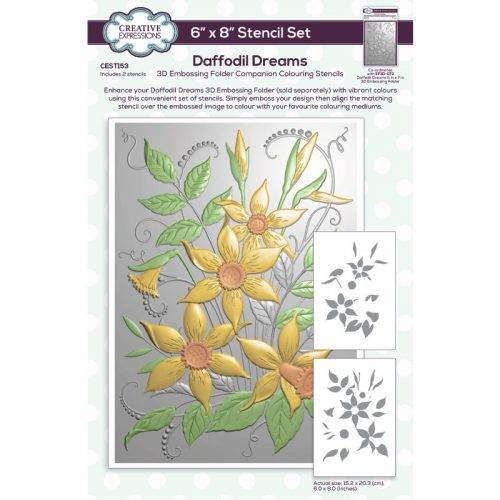 Paper Cuts Floral Delights 3D Embossing Folders & Companion Colouring Stencils