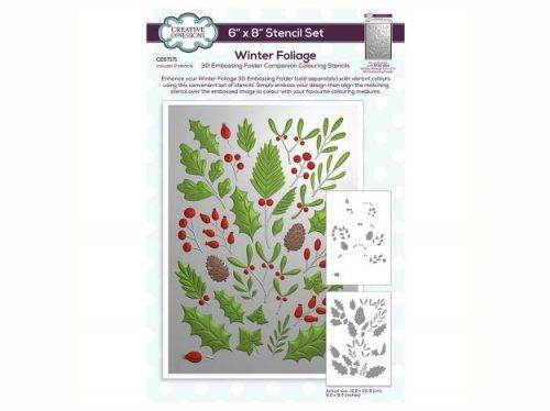 Creative Expressions Festive 3D Embossing Folders & Companion Colouring Stencils